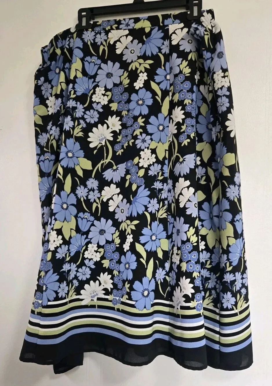 Alfred Dunner Skirt Womens 20W Plus Boho Dark Floral Cottagecore Spring Festival